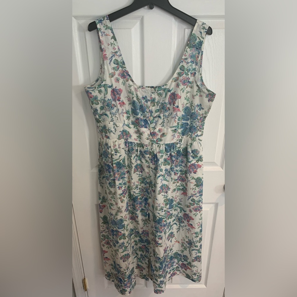J. Crew Button-Front Cotton Poplin Dress in English Garden. Size 16. NWT.
